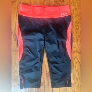 Coral and black leggings